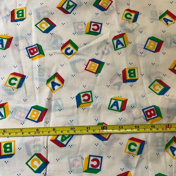 Wamsutta 1987 ABC'S Building Blocks Cotton Fabric Nursery Baby  44" x 220" 6 yds - Picture 4 of 5